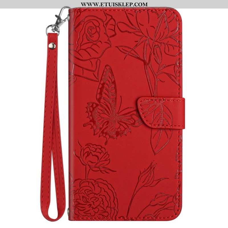 Etui Folio do Honor Magic 4 Lite 5G Motyle I Smycz